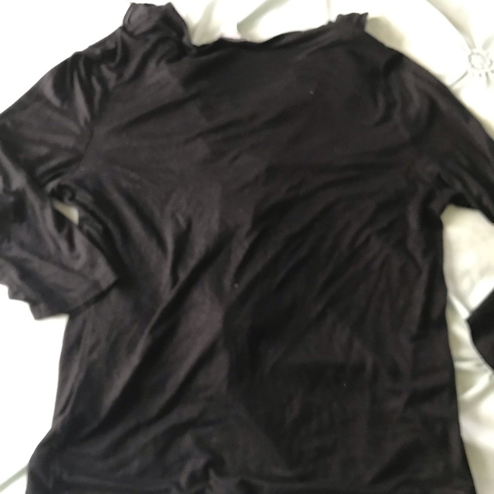 H&M Ruffle Neck Black Shirt - Picture 3 of 4